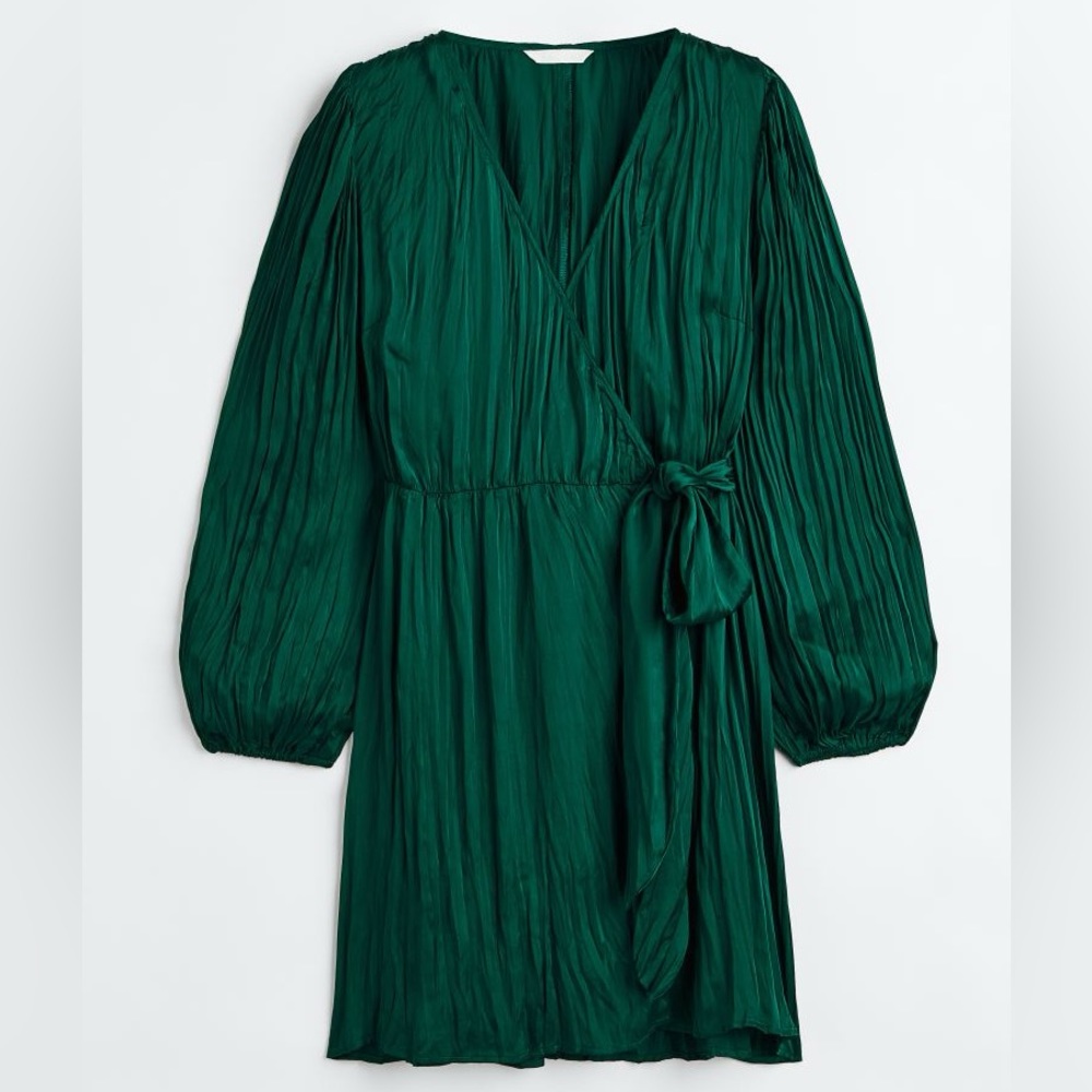 H&M emerald green wrap dress - NWOT